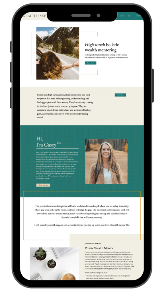 iPhone version mockup of Wellth Sketch launch website