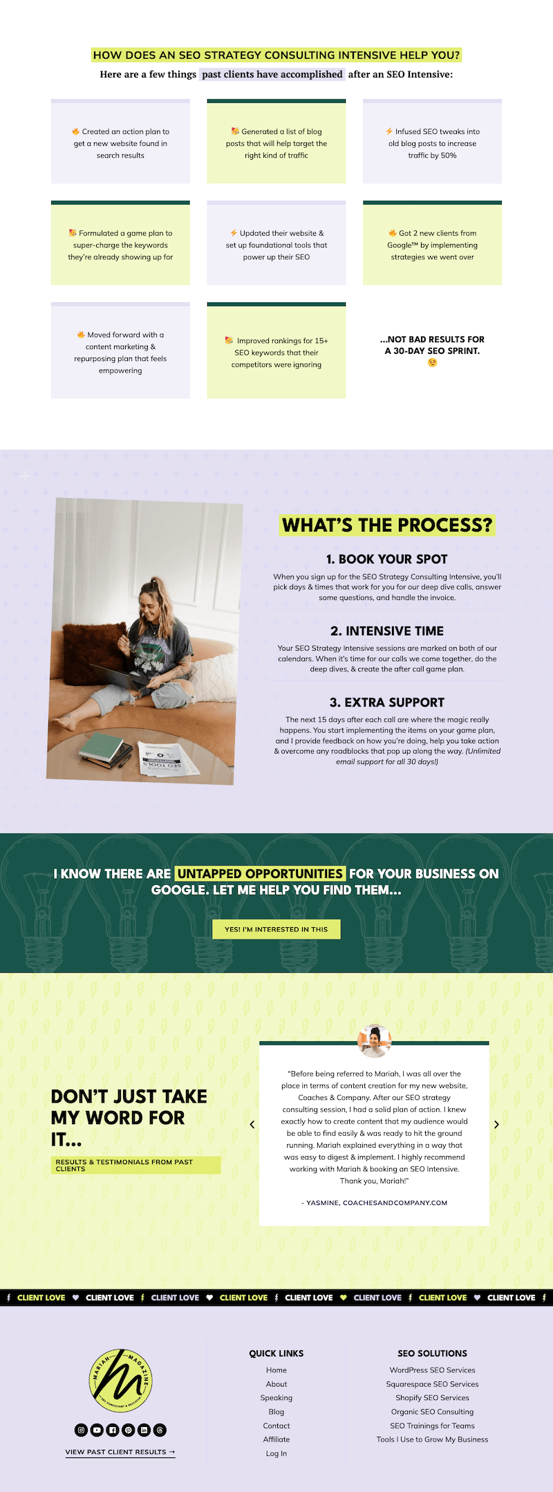 Mariah Magazine website SEO page designed and developed by The Launch It Co.